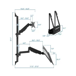 Mount-It! Adjustable Monitor Wall Mount Workstation, Up to 32