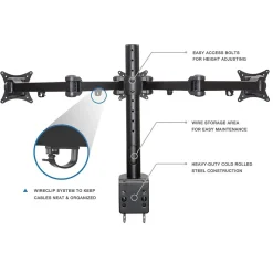 Mount-It! Adjustable Triple Monitor Mount, Up to 32