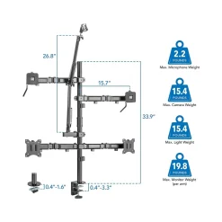 Mount-It! All-in-One Adjustable Studio Camera Setup Dual Mount, Up to 32