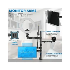 Mount-It! All-in-One Adjustable Studio Camera Setup Dual Mount, Up to 32