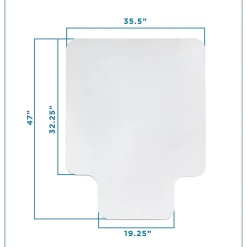 Mount-It! Carpet Chair Mat with Lip, 35.5