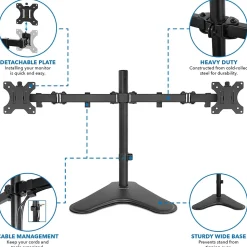 Mount-It! Dual Adjustable Monitor Arm, Up To 32
