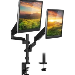 Mount-It! Dual Monitor Arm Desk Mount for 19" to 32" Monitors, Black (MI-4762)