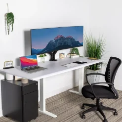 Mount-It! Dual Motor 72"W Electric Adjustable Standing Desk, White (MI-18124)