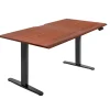 Mount-It! Dual Motor 60"W Electric Adjustable Standing Desk, Black/Hazelnut Brown (MI-18125)