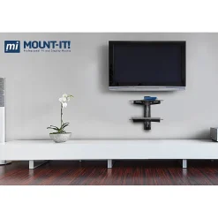 Mount-It! Floating Wall Mounted Shelf Bracket Stand, Black (MI-892)