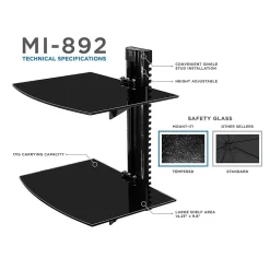 Mount-It! Floating Wall Mounted Shelf Bracket Stand, Black (MI-892)