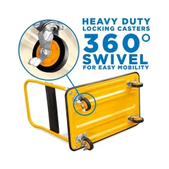 Mount-It! Foldable Flatbed with Swivel Wheels, 660 lb. Capacity, Black/Yellow (MI-921)