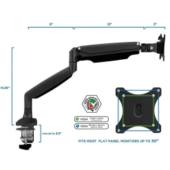 Mount-It! Height Adjustable Single Monitor Desk Mount Arm for 13