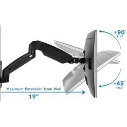 Mount-It! Height Adjustable Monitor Wall Mount Arm for 13