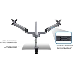 Mount-It! Modular Desk Mount Adjustable Monitor Arm, Up to 27" Monitors, Gray/Silver (MI-45116)