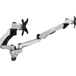 Mount-It! Modular Dual Adjustable Monitor Arms, Up to 30" Monitors, Gray/Silver (MI-45114)