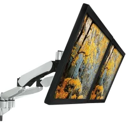 Mount-It! Modular Dual Adjustable Monitor Arms, Up to 30" Monitors, Gray/Silver (MI-45114)