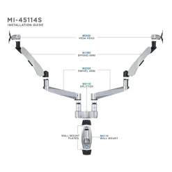 Mount-It! Modular Dual Adjustable Monitor Arms, Up to 30