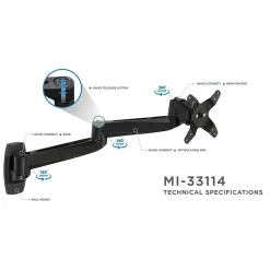 Mount-It! Modular Mount Adjustable Monitor Stands, Up to 27