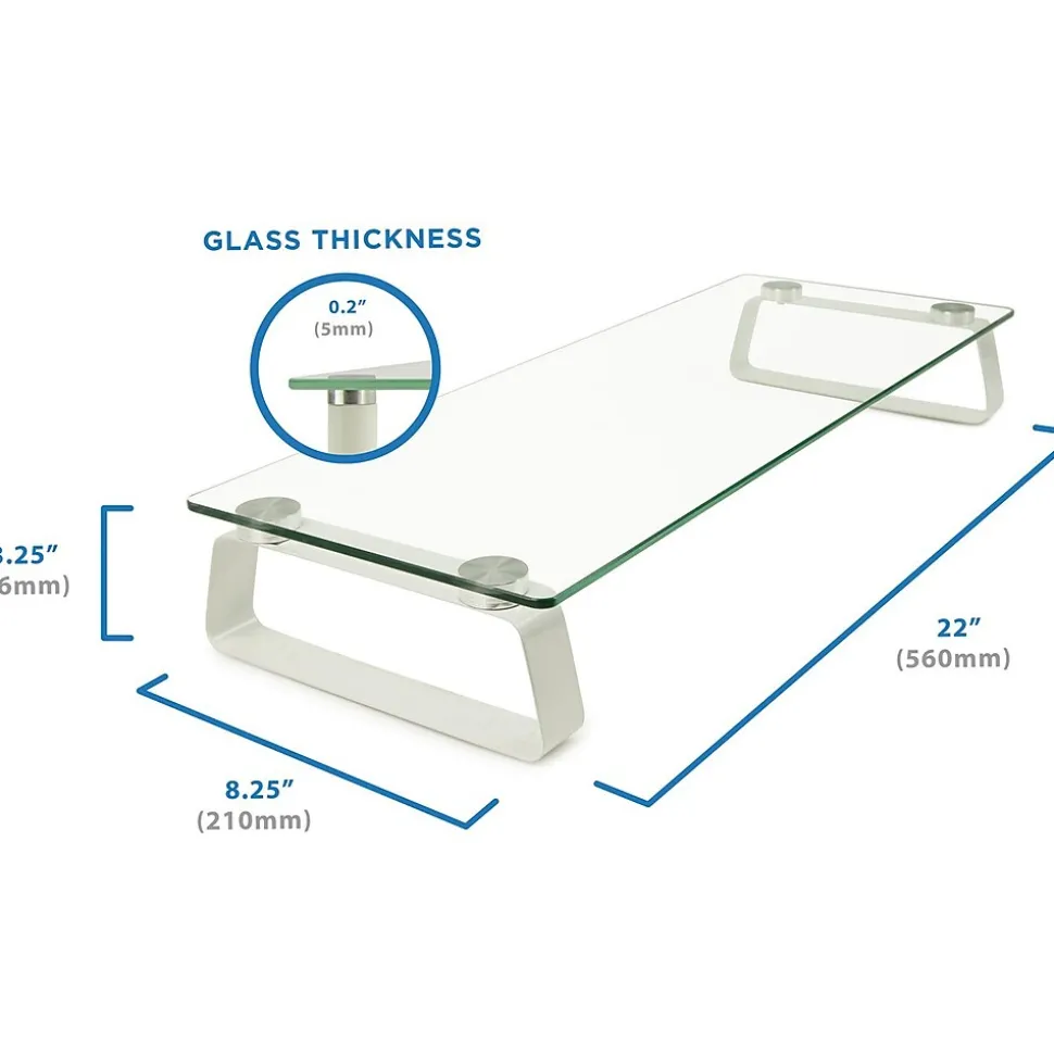 Mount-It! Monitor Stand, Clear/Silver (MI-7262-DS)
