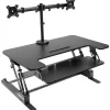 Mount-It! Mount-It! 36"W Manual Rectangular Adjustable Aluminum Standing Desk Converter, Black (MI-7934)