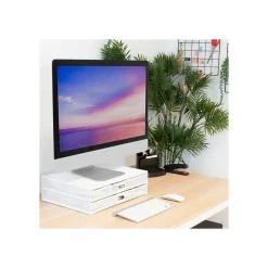Mount-It! Riser with Storage, Up to 32" Monitor, White (MI-7365W)