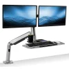 Mount-It! Sit Stand Desk Mount Workstation, Dual Monitor Standing Desk Converter, Full Motion Arm, Height Adjustable (MI-7904)