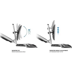 Mount-It! Sit Stand Wall Mount Workstation, Articulating Standing Desk for a Single Monitor, Floating Keyboard Tray (MI-7905)