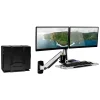 Mount-It! Sit Stand Wall Mount Workstation, Articulating Standing Desk for Dual Monitors, Floating Keyboard Tray (MI-7906)