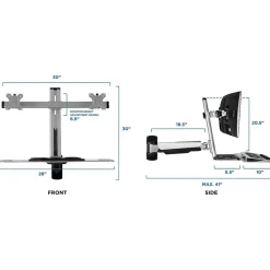Mount-It! Sit Stand Wall Mount Workstation, Articulating Standing Desk for Dual Monitors, Floating Keyboard Tray (MI-7906)