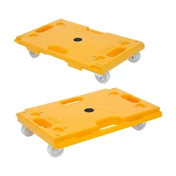 Mount-It! Small Platform Mover Dolly, 220 lb. Capacity, Yellow, 2/Pack (MI-928)