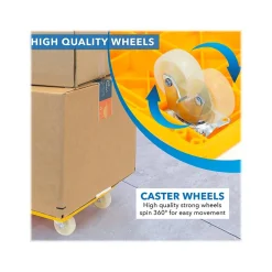 Mount-It! Small Platform Mover Dolly, 220 lb. Capacity, Yellow, 2/Pack (MI-928)