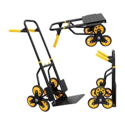 Mount-It! Stair Climber Hand Truck and Dolly, 264 lb. Capacity, Black/Yellow (MI-913)