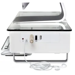 Mount-It! Tempered Glass Height Adjustable Monitor Riser With 3 USB Ports, Up to 32