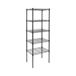 Mount-It! 5-Tier Metal Shelving Unit, 17", Black (MI-7861)