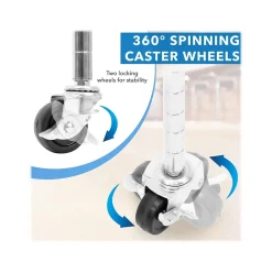 Mount-It! 5-Tier Metal Shelving Unit with Wheels, 24