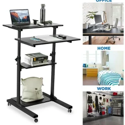 Mount-It! 28"W Adjustable Steel Standing Desk, Black (MI-7940)
