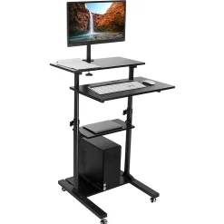 Mount-It! 28"W Adjustable Steel Standing Desk, Black (MI-7942BLK)