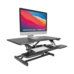 Mount-It! 38"W Electric Rectangular Adjustable Standing Desk Converter, Black (MI-8010)