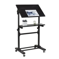Mount-It! 24"W Lectern Adjustable Steel Standing Podium, Black (MI-7941)