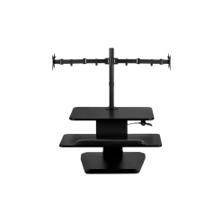 Mount-It! 24"W Manual Adjustable Standing Desk Converter with Dual Monitor Mount, Black (MI-7914)