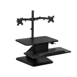Mount-It! 24"W Manual Adjustable Standing Desk Converter with Dual Monitor Mount, Black (MI-7914)