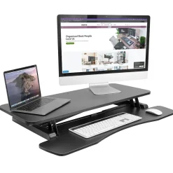 Mount-It! 36"W Manual Adjustable Standing Desk Converter, Black (MI-8050)
