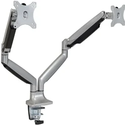 Mount-lt! Adjustable Dual Monitor Arm Mount, Up To 32", Silver (MI-1772)