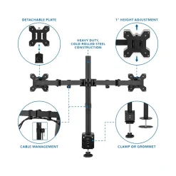 Mount-lt! Adjustable Full Motion Monitor Arm Mount, Up to 32