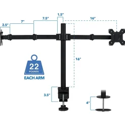 Mount-lt! Adjustable Full Motion Monitor Arm Mount, Up to 32