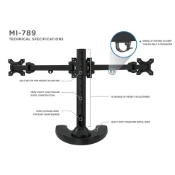 Mount-lt! Adjustable Monitor Mount, Up to 24