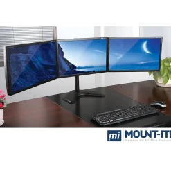 Mount-lt! Adjustable Triple Monitor Stand, Up to 27", Black (MI-2789)