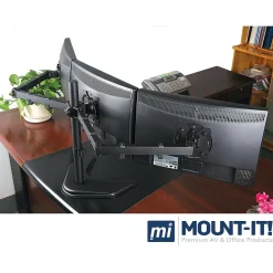 Mount-lt! Adjustable Triple Monitor Stand, Up to 27