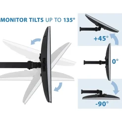 Mount-lt! Adjustable Triple Monitor Stand, Up to 27