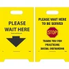 National Marker Double-Sided A-Frame Sign, "Please Wait Here/Please Wait Here to be Served," 19" x 12", Yellow/Black/Red (FS46)