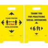 National Marker Double-Sided A-Frame Sign, "Please Practice Social Distancing," 19" x 12", Yellow/Black/Red (FS43)