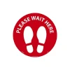 National Marker Walk-On™ Floor Decal, "Please Wait Here," 8", Red/White (WFS83RD)