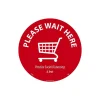 National Marker Walk-On™ Floor Decal, "Please Wait Here," 8", Red/White (WFS82)